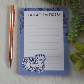 A6 Tiger Jotter Pads Cute Stationery UK
