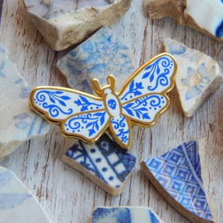 Moth Porcelain Enamel Pin UK Cute Animal Gifts