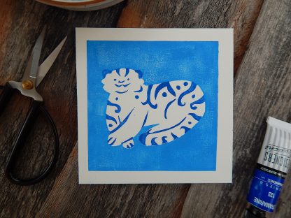 Linoprint Porcelain Tiger Art Prints UK
