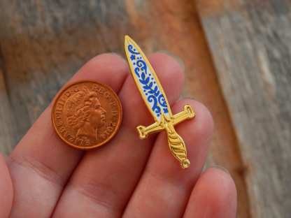 delft dagger enamel pin fantasy sword uk